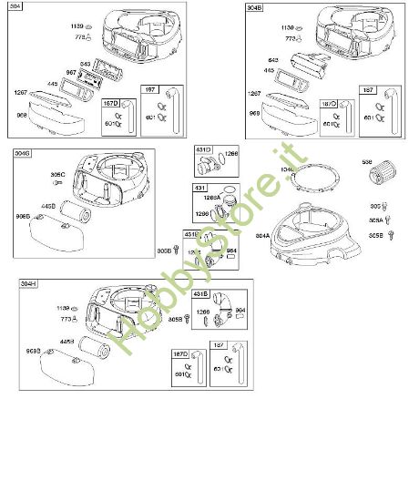 A - Depuratore aria, alloggiamento ventola B&S - 21 €¦ 217802-0138-B1 brand Stihl